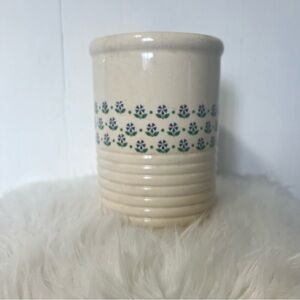 Vintage Floral Retro Farmhouse Cottagecore Ceramic Crock Kitchen Utensil Holder